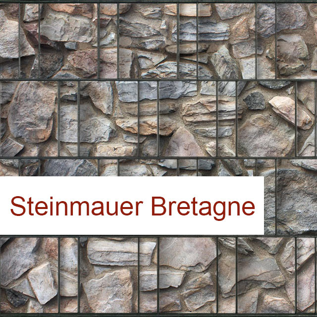 Motiv Gitterzaun Steinmauer Bretagne