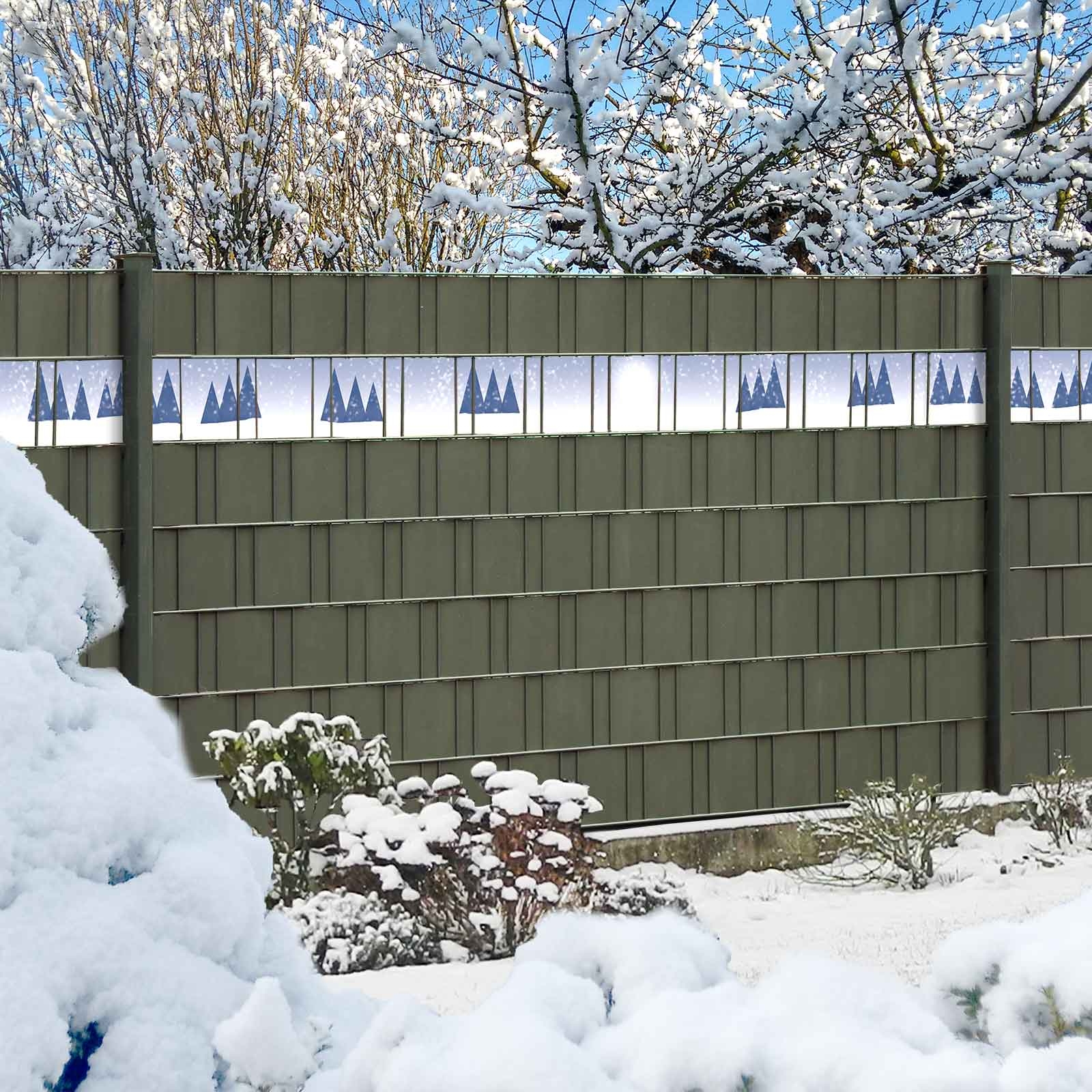 Sichtschutz Streifen - Winterlandschaft Motiv 