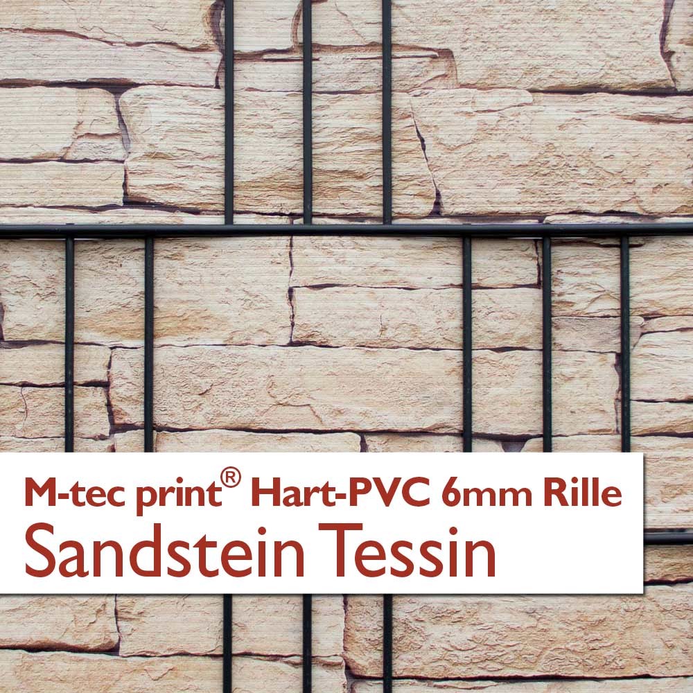 "M-tec print®" Hart-PVC 6mm Rille - Sandstein Tessin