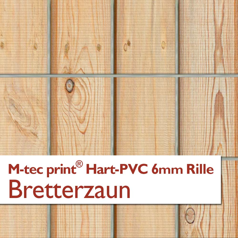 "M-tec print®" Hart-PVC 6mm Rille - Bretterzaun