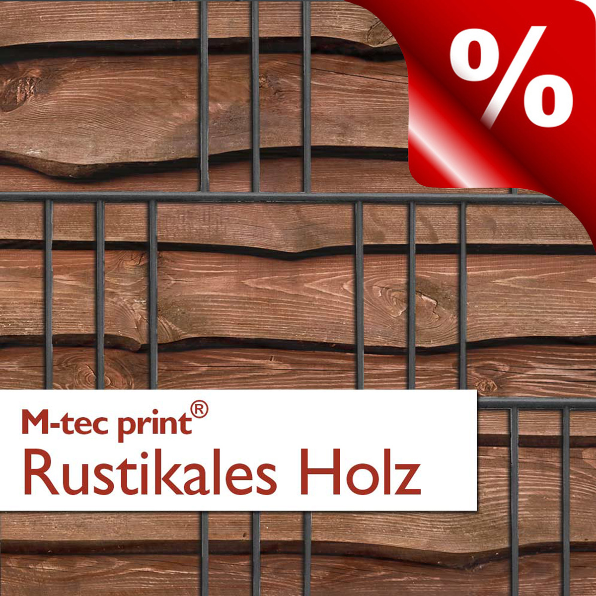 B-Ware | M-tec print "Rustikales Holz"  - 3er Pack